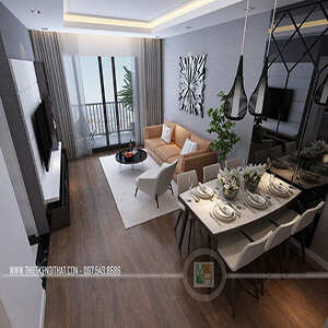 Thi công đá nhân tạo solid surface làm ốp bàn ăn- Imperia Sky Garden